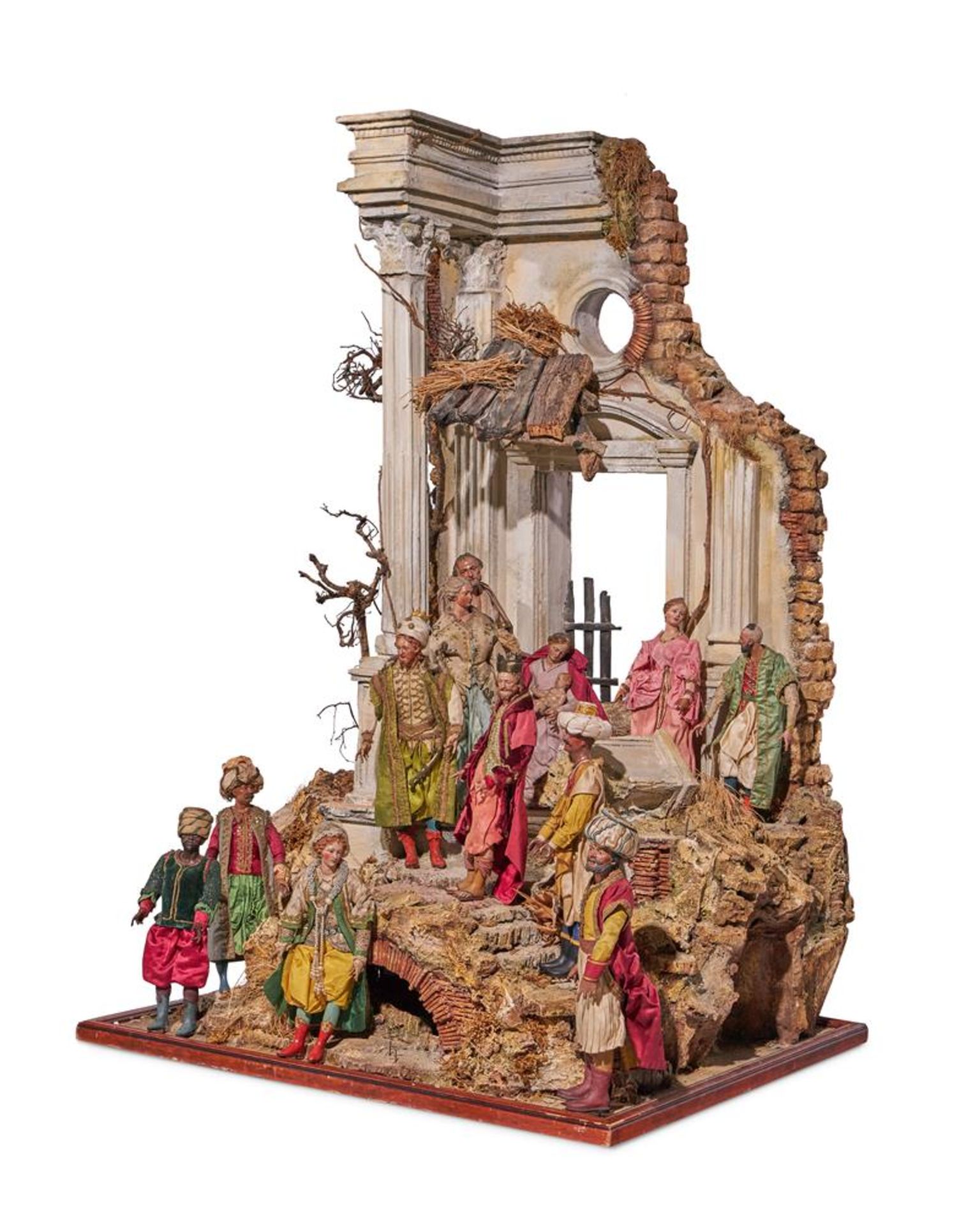 AN ITALIAN CARVED AND POLYCHROME CRÈCHE OF LARGE SIZE ,THE FIGURES NAPLES 18TH CENTURY AND LATER - Bild 2 aus 19