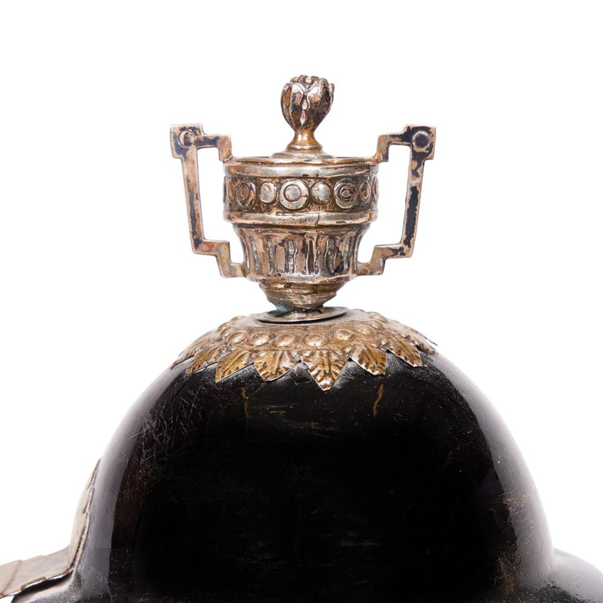 A LOW COUNTRIES SILVER MOUNTED BLACK GLAZED POTTERY BALUSTER COFFEE AND COVER, (TERRE DE NAMUR) - Image 2 of 2