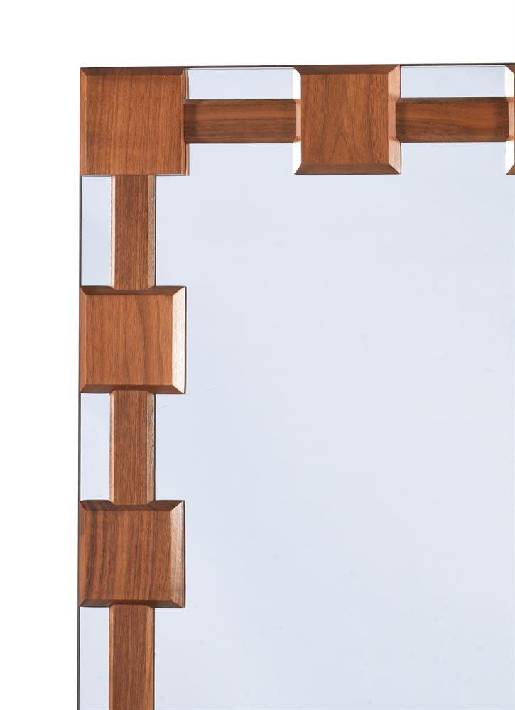 A PAIR OF TEAK MIRRORS, MODERN - Image 3 of 4