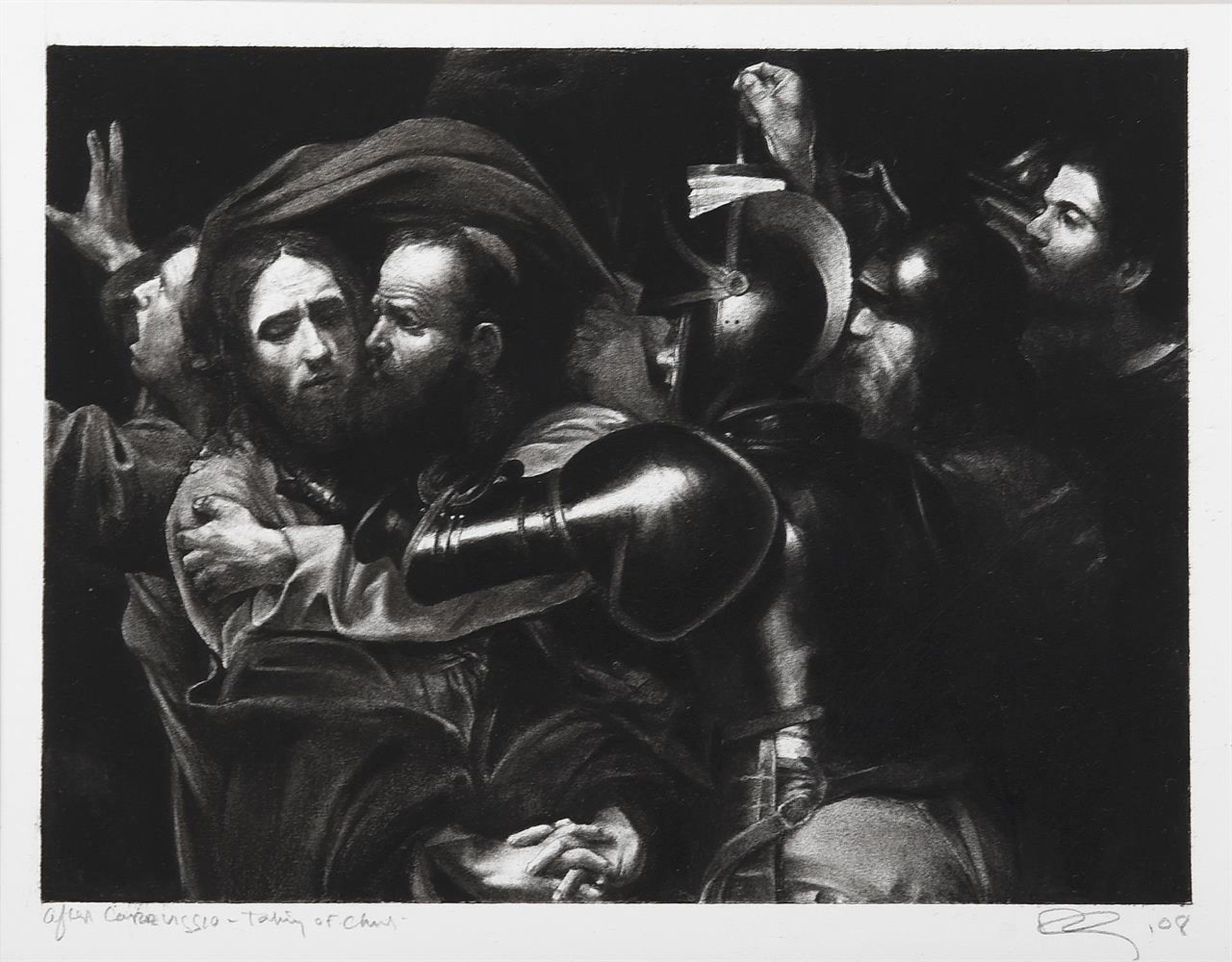 ROBERT LONGO (AMERICAN B. 1953), UNTITLED (AFTER CARAVAGGIO, THE TAKING OF CHRIST, 1602) - Image 2 of 3