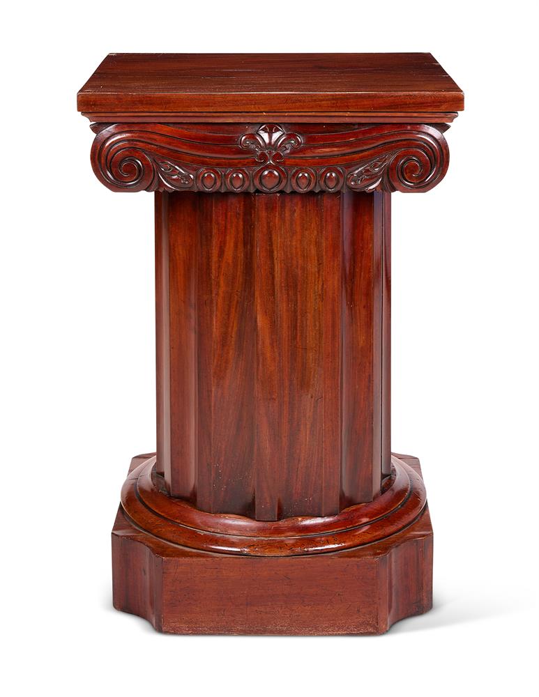 A WILLIAM IV MAHOGANY STAND IN THE FORM OF AN IONIC COLUMN, CIRCA 1835