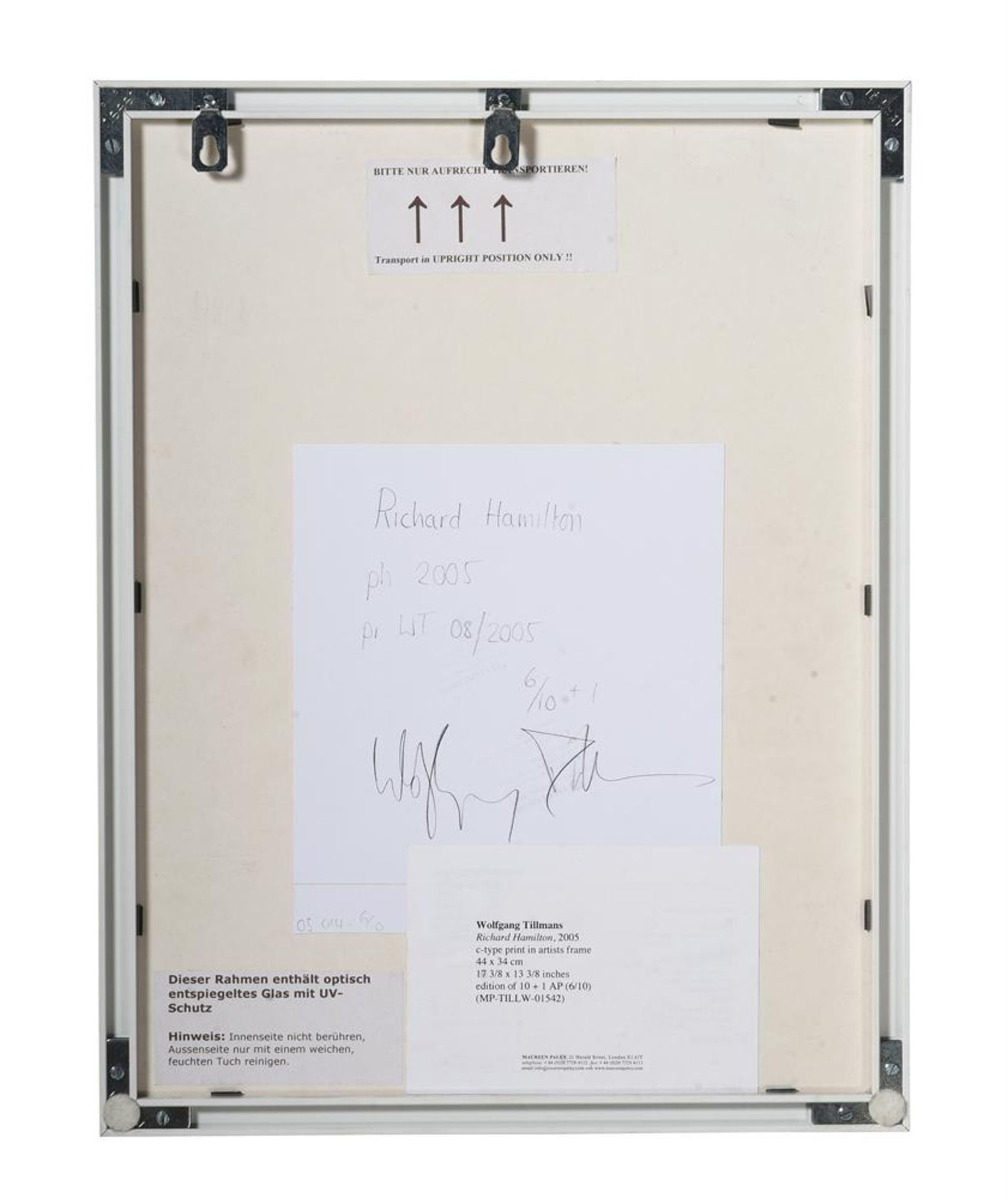 λ WOLFGANG TILLMANS (GERMAN B. 1968), RICHARD HAMILTON (1922-2011) - Bild 3 aus 3