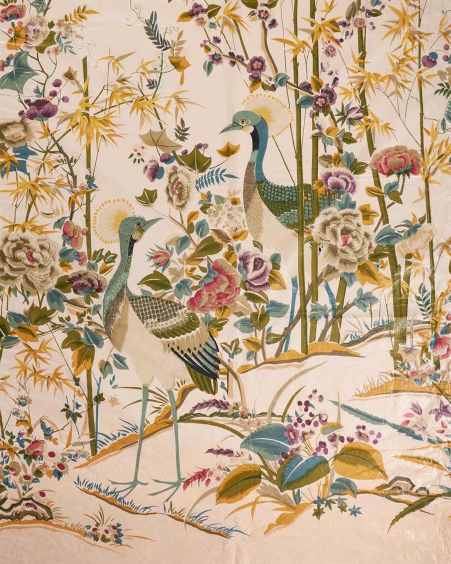 A 'CHINOISERIE' PRINTED SILK PANEL OF CANTONESE STYLE, 20TH CENTURY - Image 4 of 4