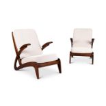 A PAIR OF BEECH ARMCHAIRS, LATE 20TH CENTURY