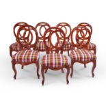 A SET OF FOURTEEN WALNUT DINING CHAIRS ITALIAN, SECOND HALF 19TH CENTURY