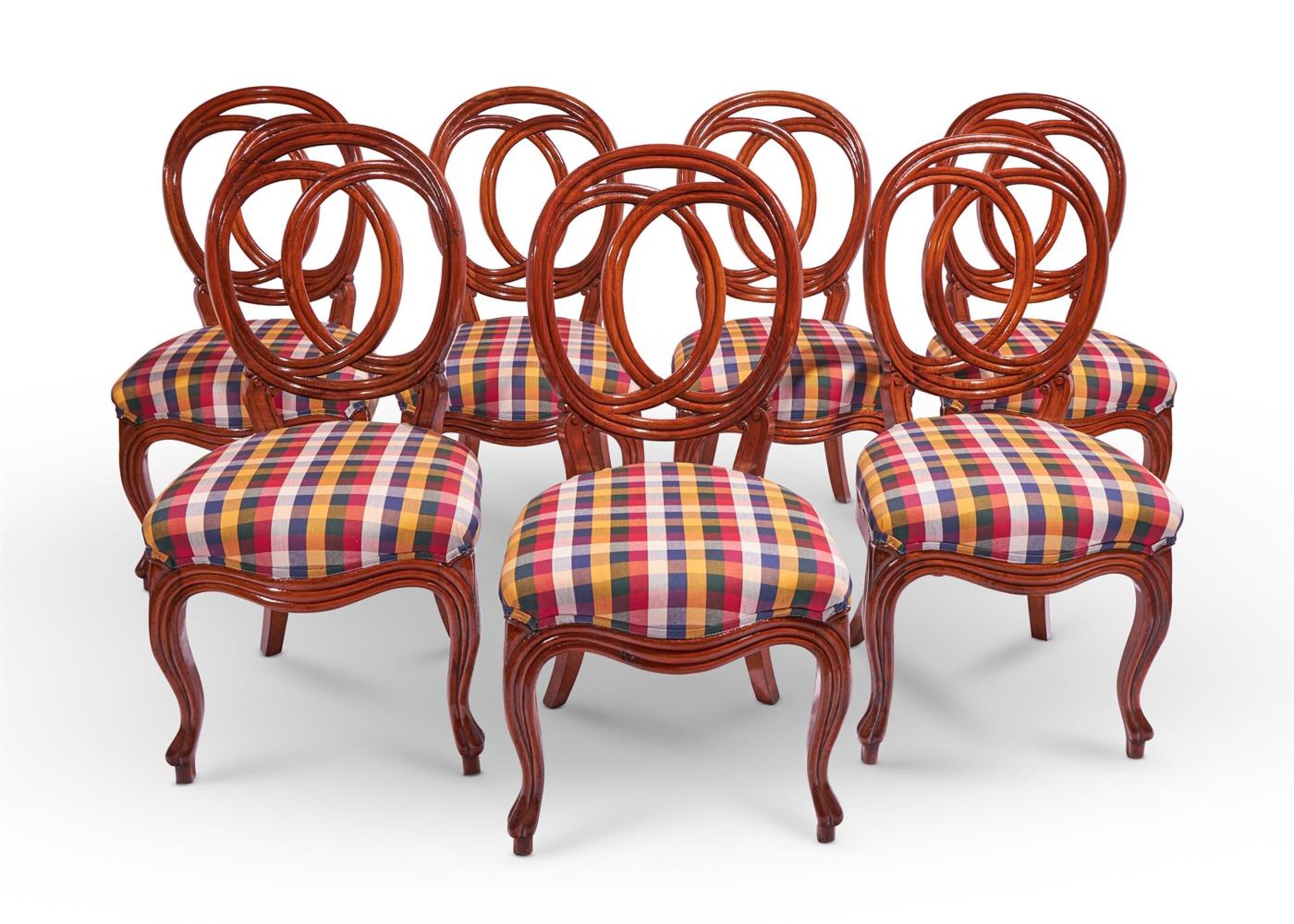 A SET OF FOURTEEN WALNUT DINING CHAIRS ITALIAN, SECOND HALF 19TH CENTURY