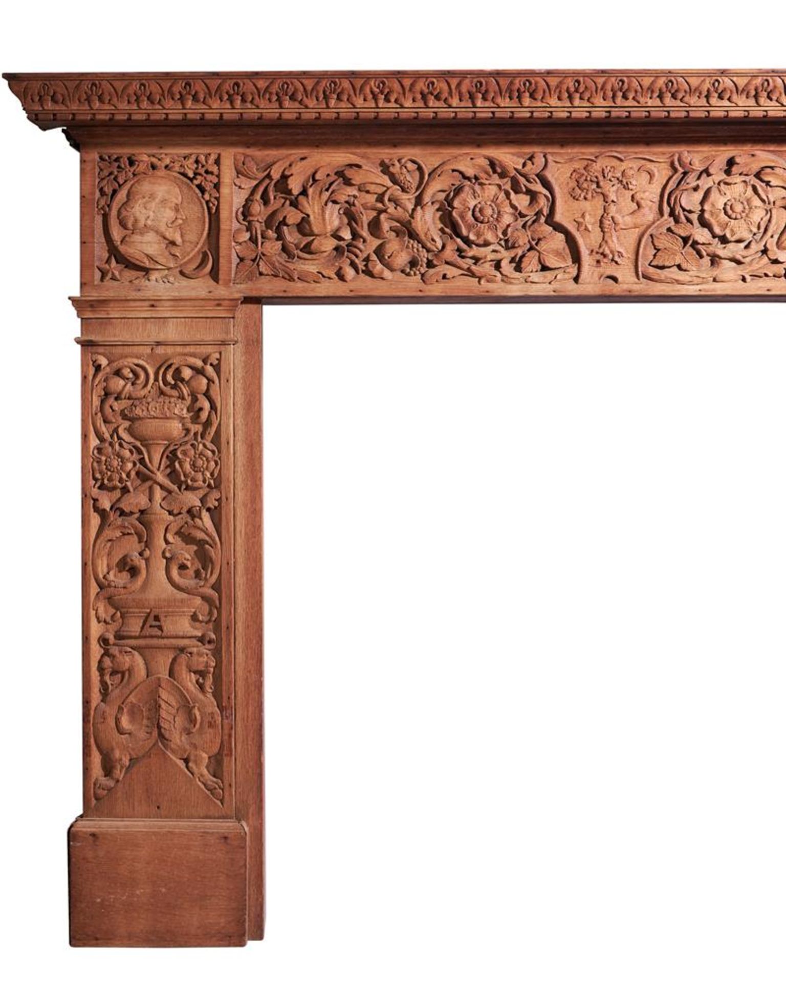 A VICTORIAN RENAISSANCE REVIVAL CARVED OAK CHIMNEYPIECE, LATE 19TH CENTURY - Image 2 of 6