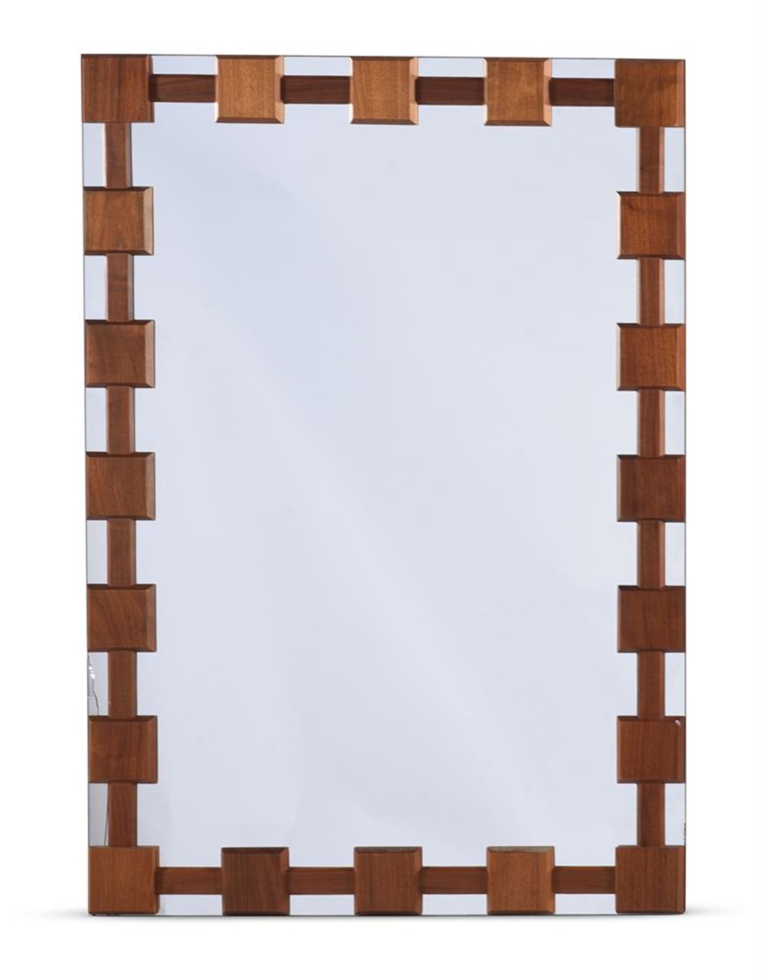 A PAIR OF TEAK MIRRORS, MODERN