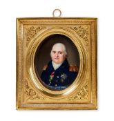 Y AFTER JEAN-BAPTISTE JACQUES AUGUSTIN (1759-1832), A PORTRAIT MINIATURE OF LOUIS XVIII OF FRANCE