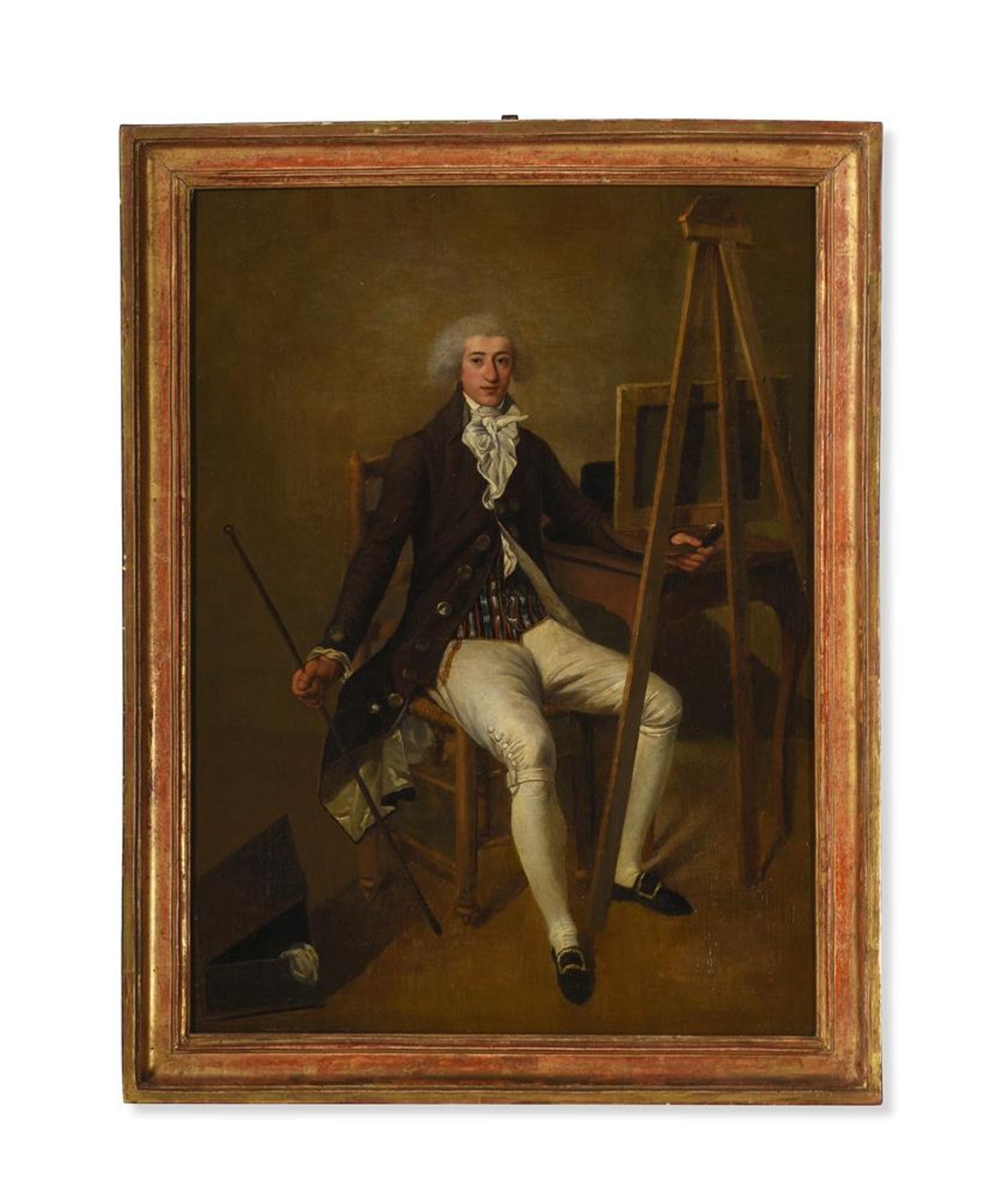 ATTRIBUTED TO FRANCESCO ANTONIO CERONI (ACTIVE CIRCA 1794), A PORTRAIT OF AN ARTIST AT HIS EASEL