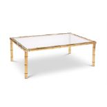 A SIMULATED BRASS BAMBOO COFFEE TABLE, LATE 20TH CENTURY