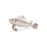 A SPANISH SILVER ARTICULATED MODEL OF A LION FISH, LOPEZ, MADRID, POST 1934 .915 STANDARD