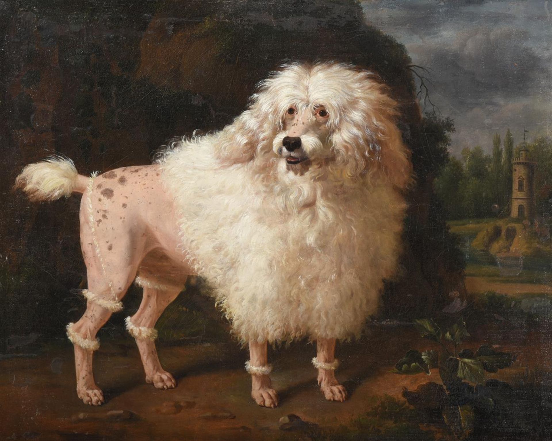 CIRCLE OF JEAN-BAPTISTE OUDRY (FRENCH 1686-1755), PORTRAIT OF A POODLE - Bild 2 aus 3