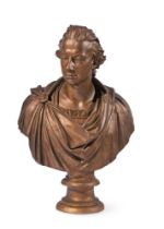 AFTER INNOCENZO SPINAZZI- A BRONZED PLASTER BUST OF DUKE PIETRO LEOPOLDO (LATER EMPEROR LEOPOLD II)