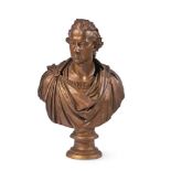 AFTER INNOCENZO SPINAZZI- A BRONZED PLASTER BUST OF DUKE PIETRO LEOPOLDO (LATER EMPEROR LEOPOLD II)