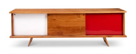 A WALNUT AND LACQUERED SIDEBOARD MODERN