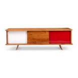 A WALNUT AND LACQUERED SIDEBOARD MODERN