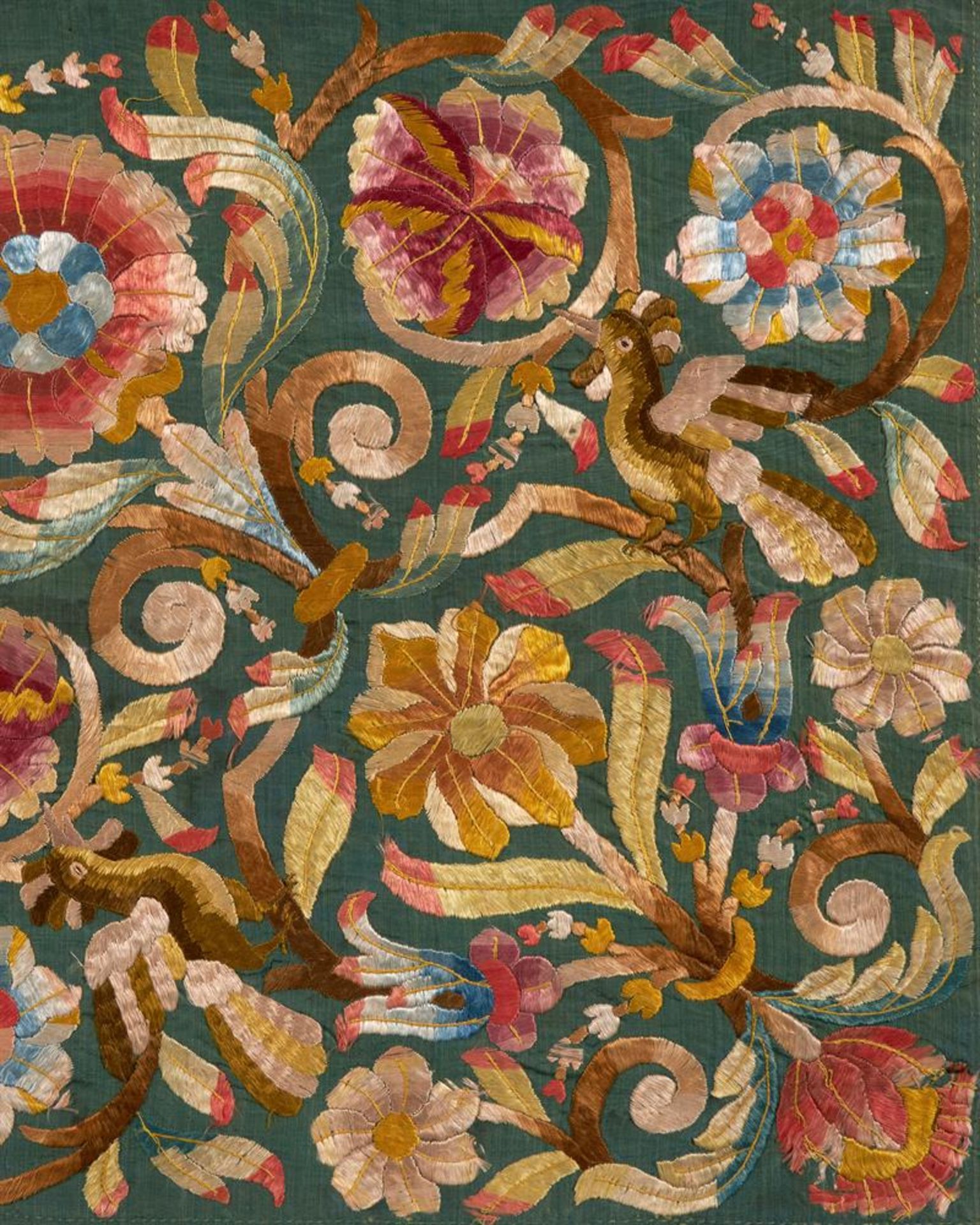A SOUTHERN EUROPEAN EMBROIDERED SILK PANEL ITALIAN OR PORTUGUESE - Image 2 of 3