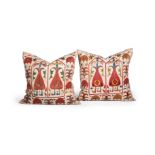 A PAIR OF NEEDLEWORK CUSHIONS, INDIAN