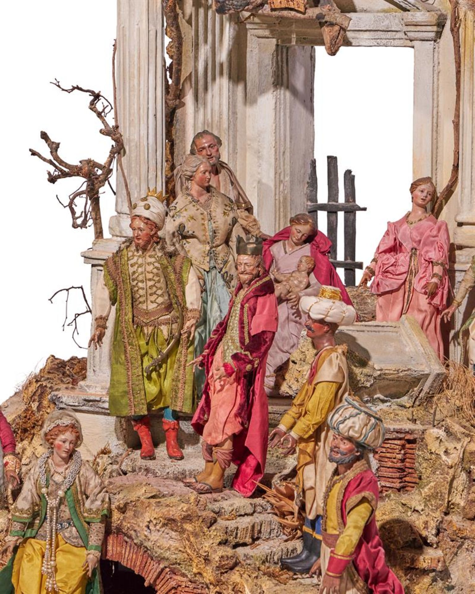 AN ITALIAN CARVED AND POLYCHROME CRÈCHE OF LARGE SIZE ,THE FIGURES NAPLES 18TH CENTURY AND LATER - Bild 4 aus 19