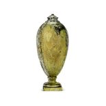 A GEORGE III IRISH CONNEMARA MARBLE URN, CIRCA 1800