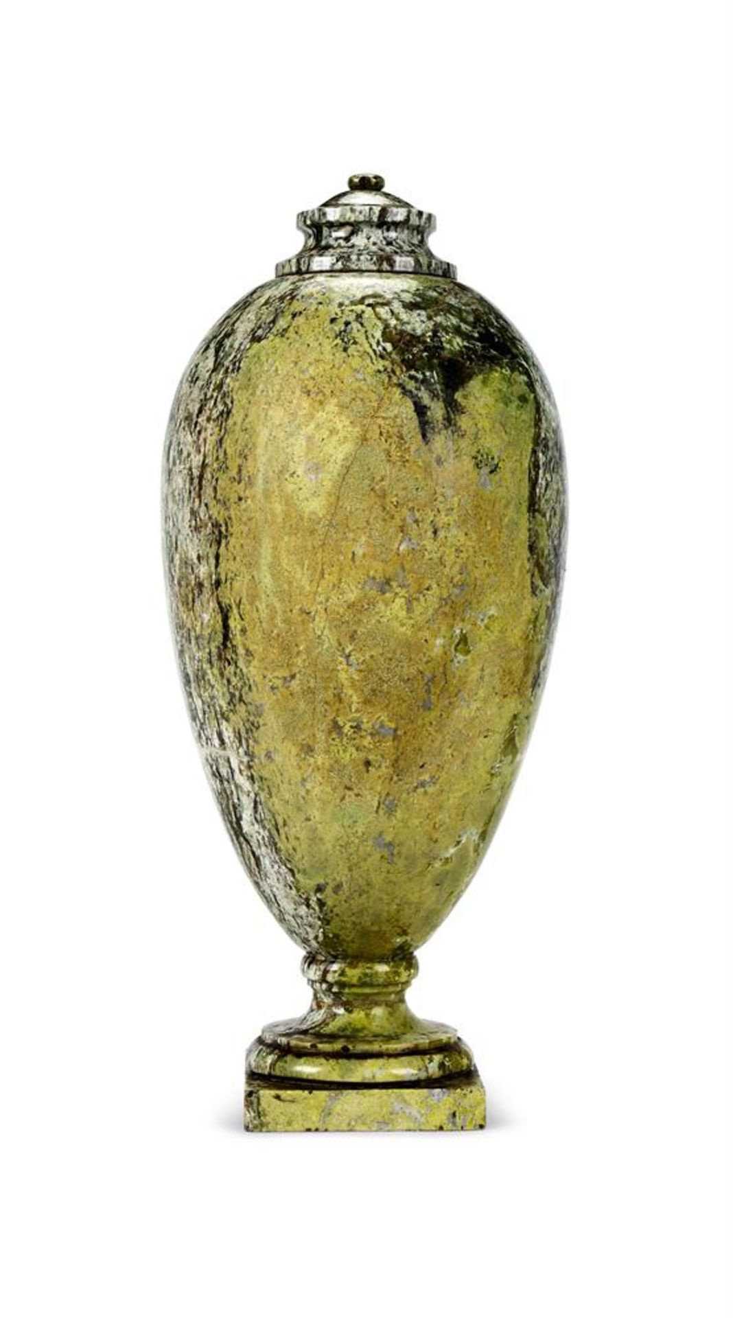 A GEORGE III IRISH CONNEMARA MARBLE URN, CIRCA 1800