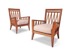 A PAIR OF OAK ARMCHAIRS ATTRIBUTED TO RENE GABRIEL (1890-1950), FRENCH