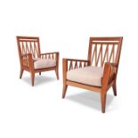 A PAIR OF OAK ARMCHAIRS ATTRIBUTED TO RENE GABRIEL (1890-1950), FRENCH