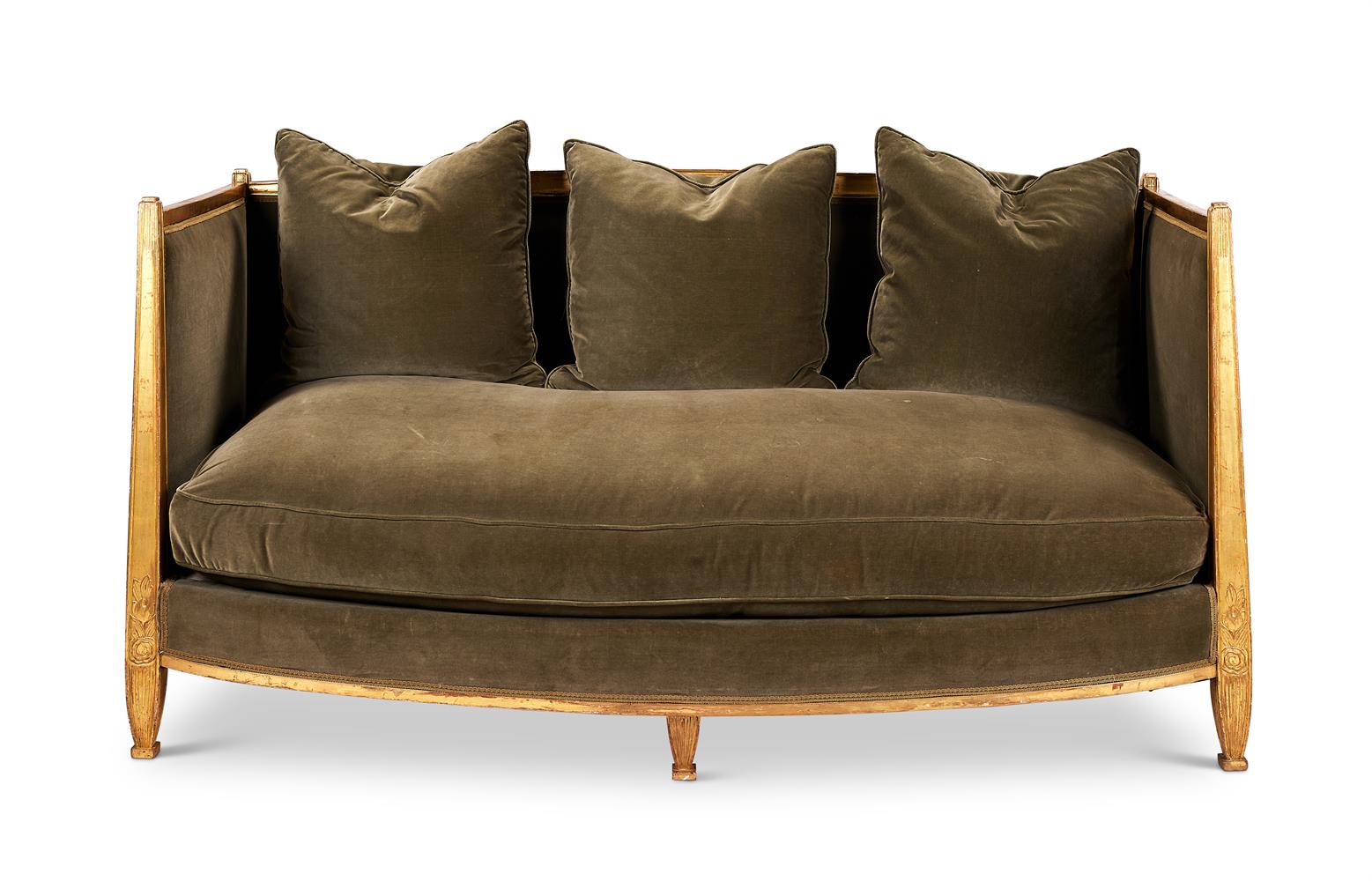 AN ART DECO GILTWOOD SOFA FRENCH