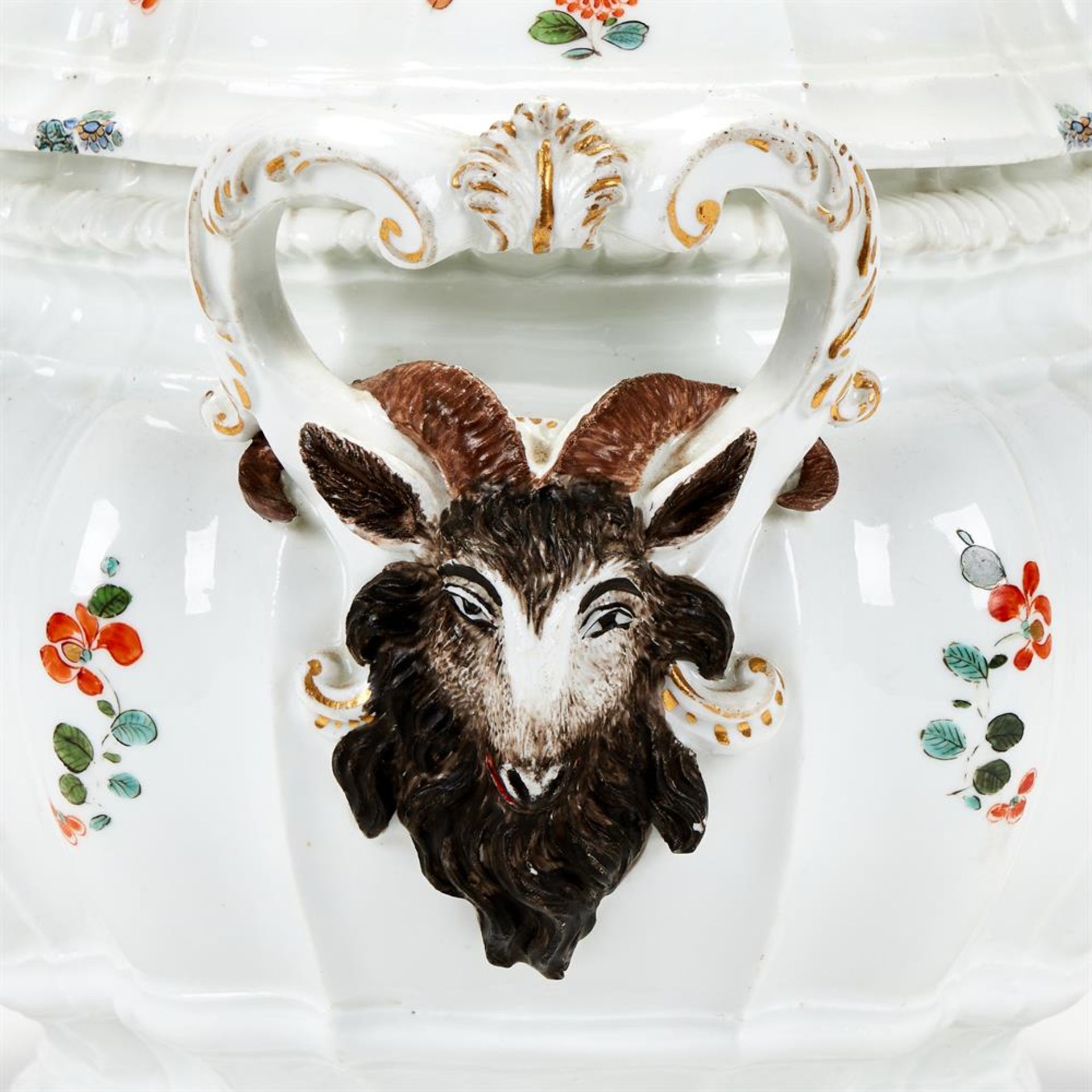 A MEISSEN SILVER-SHAPED TWO-HANDLED TUREEN AND COVER, CIRCA 1740 - Image 2 of 2