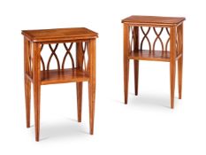 A PAIR OF OAK BEDSIDE TABLES FRENCH, CIRCA 1940s