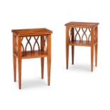 A PAIR OF OAK BEDSIDE TABLES FRENCH, CIRCA 1940s