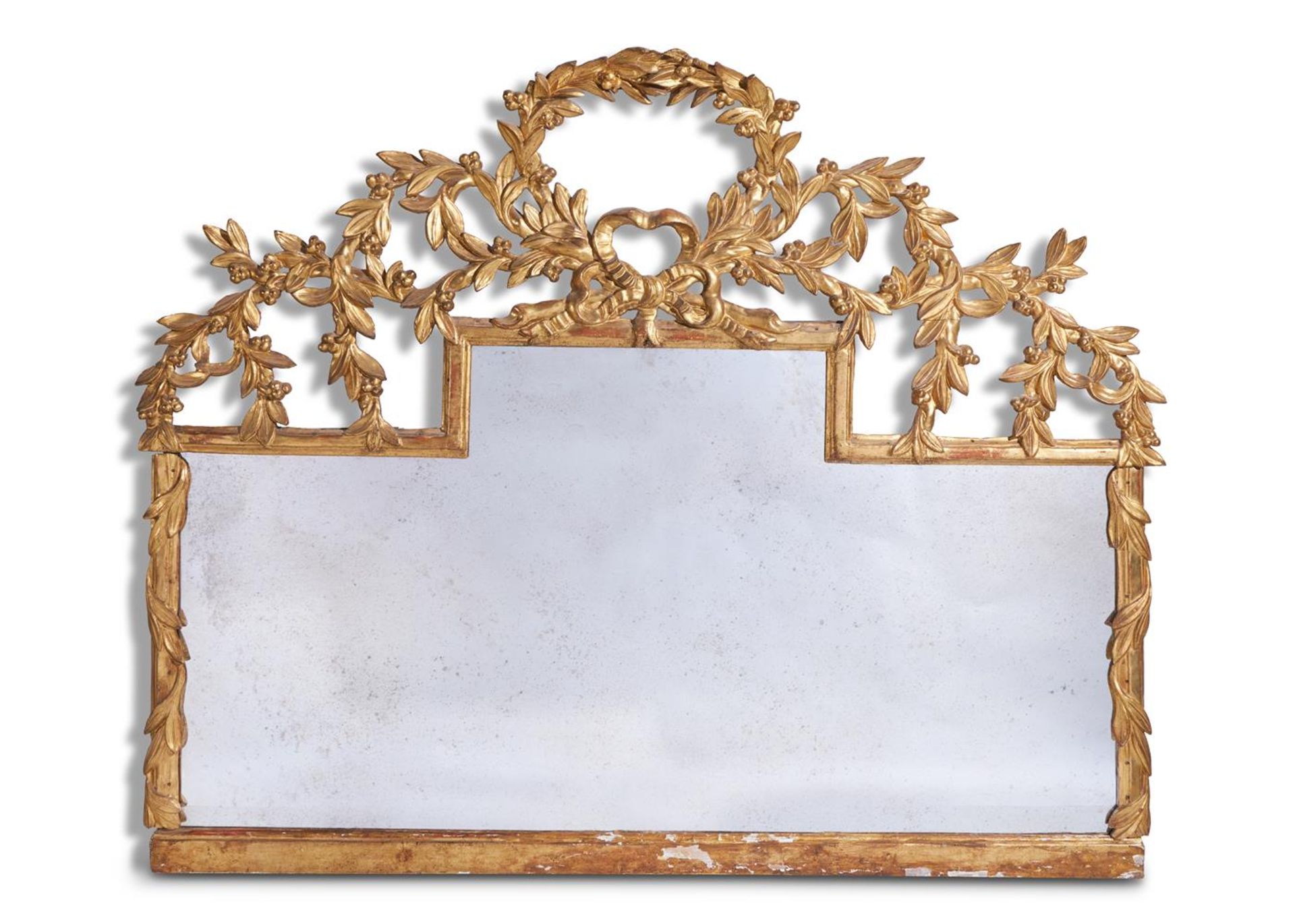 A GILT OVERMANTEL MIRROR, NORTH ITALIAN