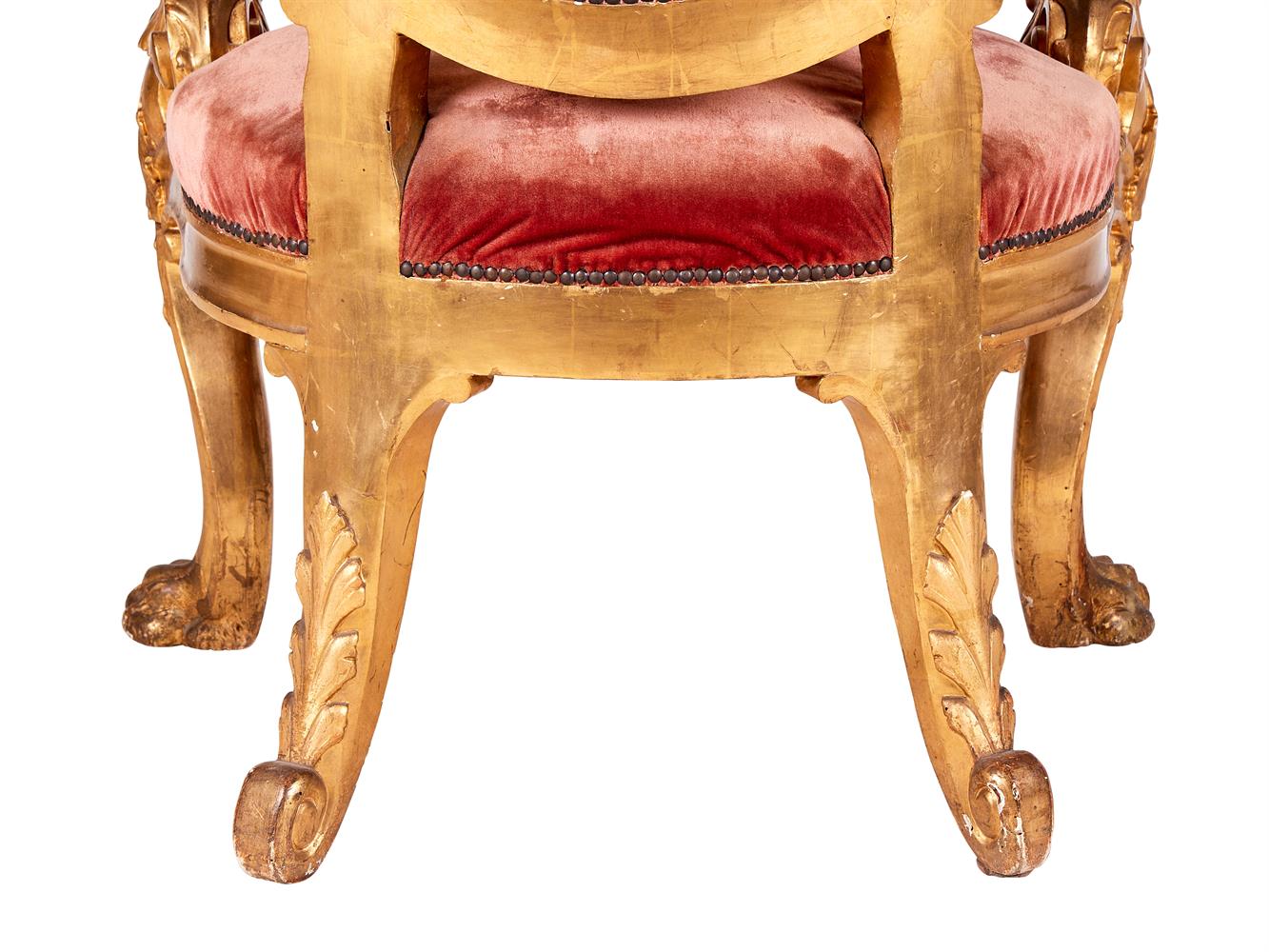 AN ITALIAN GILTWOOD OPEN ARMCHAIR, ROME, 19TH CENTURY - Image 5 of 5