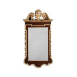 A GEORGE II MAHOGANY AND PARCEL GILT MIRROR, MID 18TH CENTURY