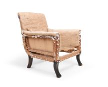 A BEECH FRAMED 'FASQUE' LIBRARY ARMCHAIR, IN THE MANNER OF WILLIAM TROTTER, 19TH CENTURY