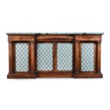 Y A WILLIAM IV ROSEWOOD INVERTED BREAKFRONT SIDE CABINET, CIRCA 1835