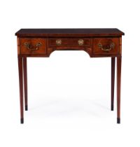 Y A GEORGE III MAHOGANY, ROSEWOOD CROSSBANDED AND INLAID DRESSING TABLE, CIRCA 1790