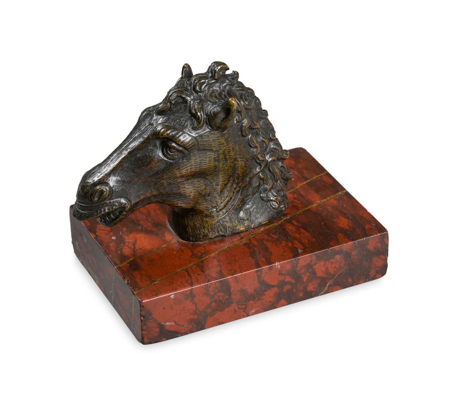 A BRONZE HORSE HEAD, IN THE 16TH CENTURY PADUAN STYLE, POSSIBLY LATE 18TH OR EARLY 19TH CENTURY - Bild 2 aus 3