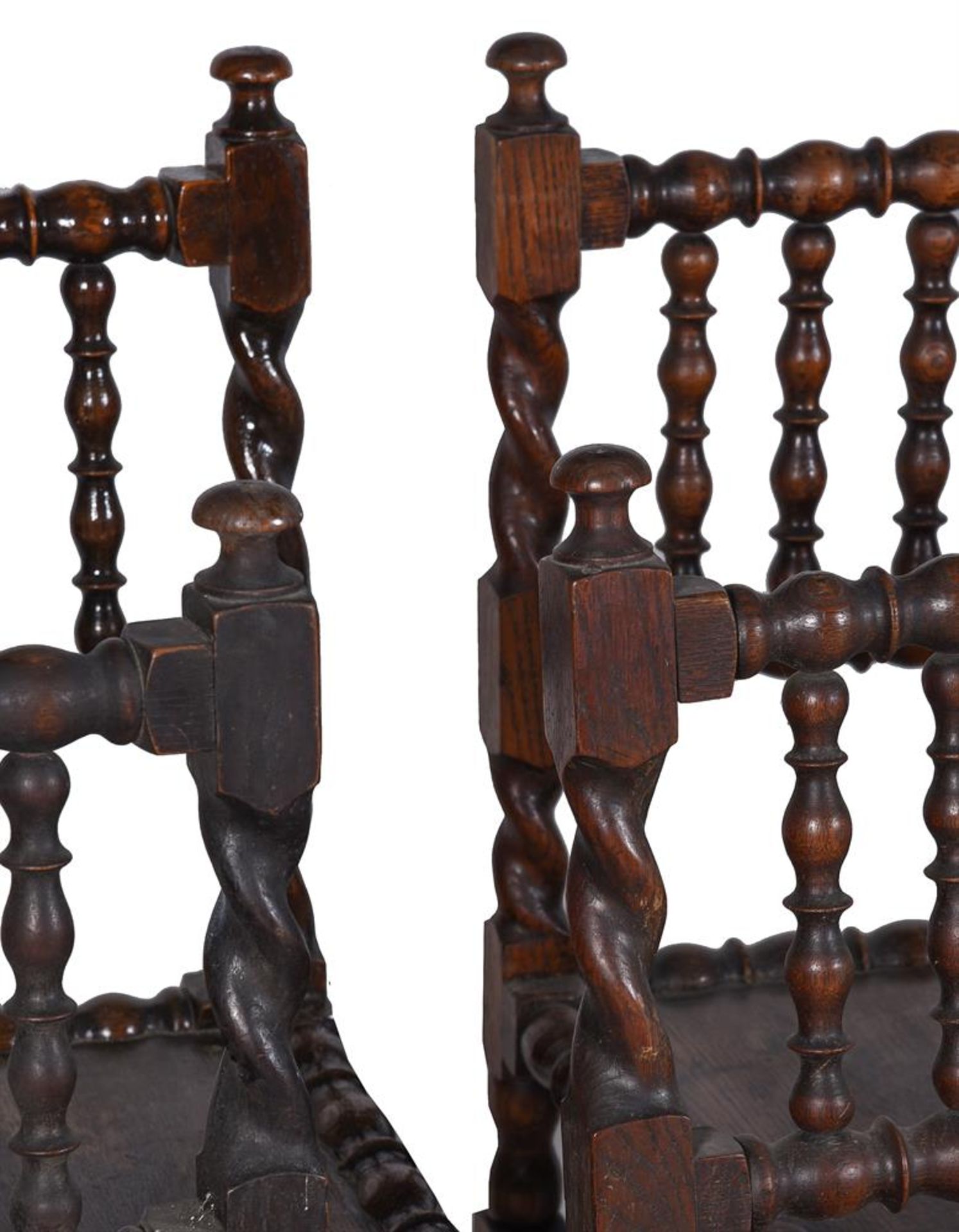 A SET OF EIGHT OAK CHAIRS, IN CHARLES II STYLE, LATE 19TH CENTURY - Image 4 of 5