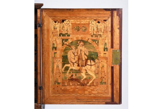 Y A SOUTH GERMAN SYCAMORE, FRUITWOOD AND SPECIMEN MARQUETRY COLLECTOR'S CABINET - Image 5 of 9