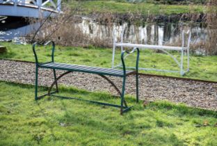 A RARE PAIR OF REGENCY WROUGHT IRON BENCHES, EARLY 19TH CENTURY