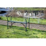 A RARE PAIR OF REGENCY WROUGHT IRON BENCHES, EARLY 19TH CENTURY