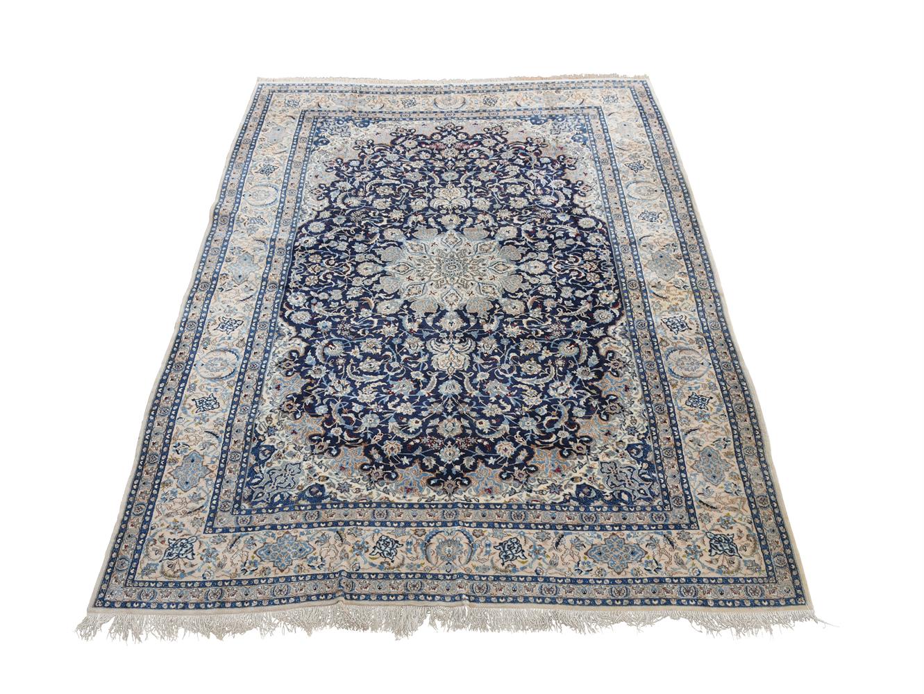 A NAIN PART SILK CARPET, approximately 448 x 302cm