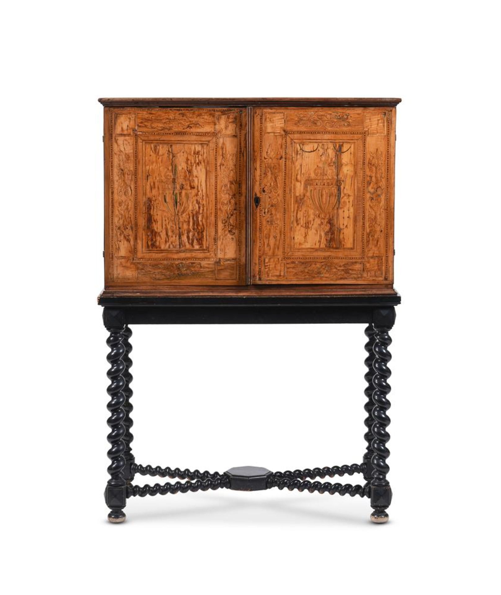 Y A SOUTH GERMAN SYCAMORE, FRUITWOOD AND SPECIMEN MARQUETRY COLLECTOR'S CABINET - Image 2 of 9