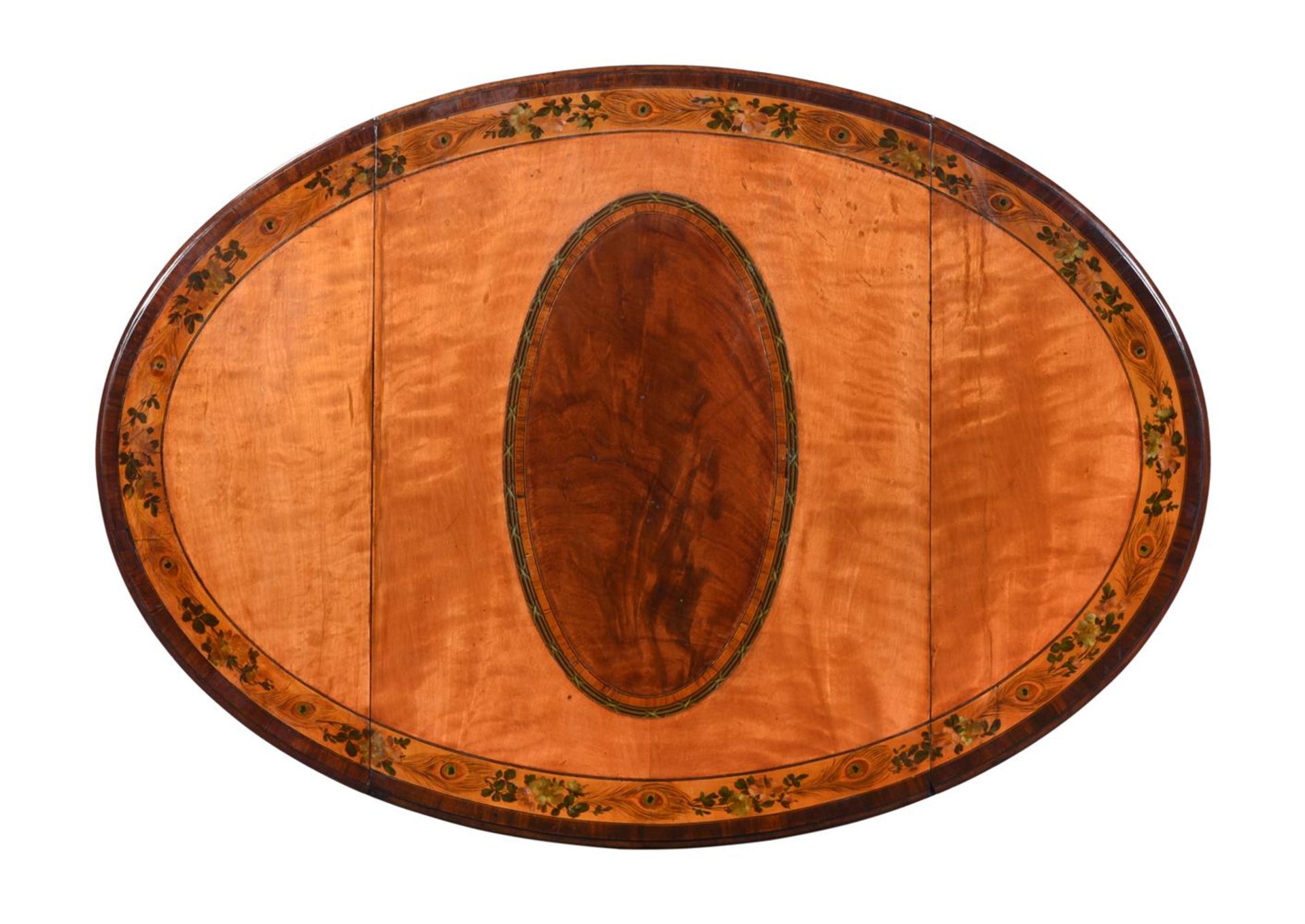Y A GEORGE III SATINWOOD, MAHOGANY AND PAINTED PEMBROKE TABLE, CIRCA 1780 - Bild 4 aus 4