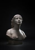 AMELIA ROBERTSON PATON (SCOTTISH, 1821-1904), A MARBLE BUST OF A YOUNG WOMAN, DATED 1860