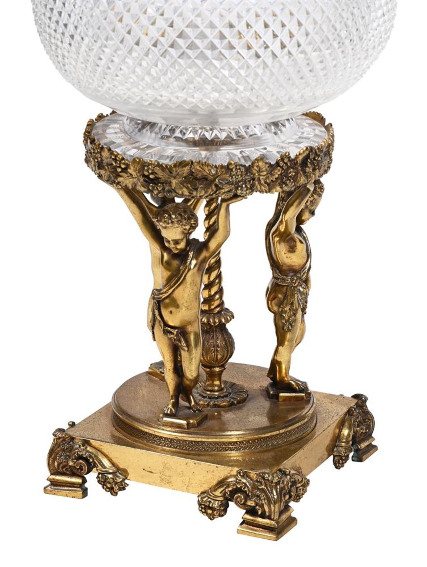 A FRENCH BRONZE AND GLASS CENTREPIECE LATE, 19TH OR EARLY 20TH CENTURY - Image 3 of 3
