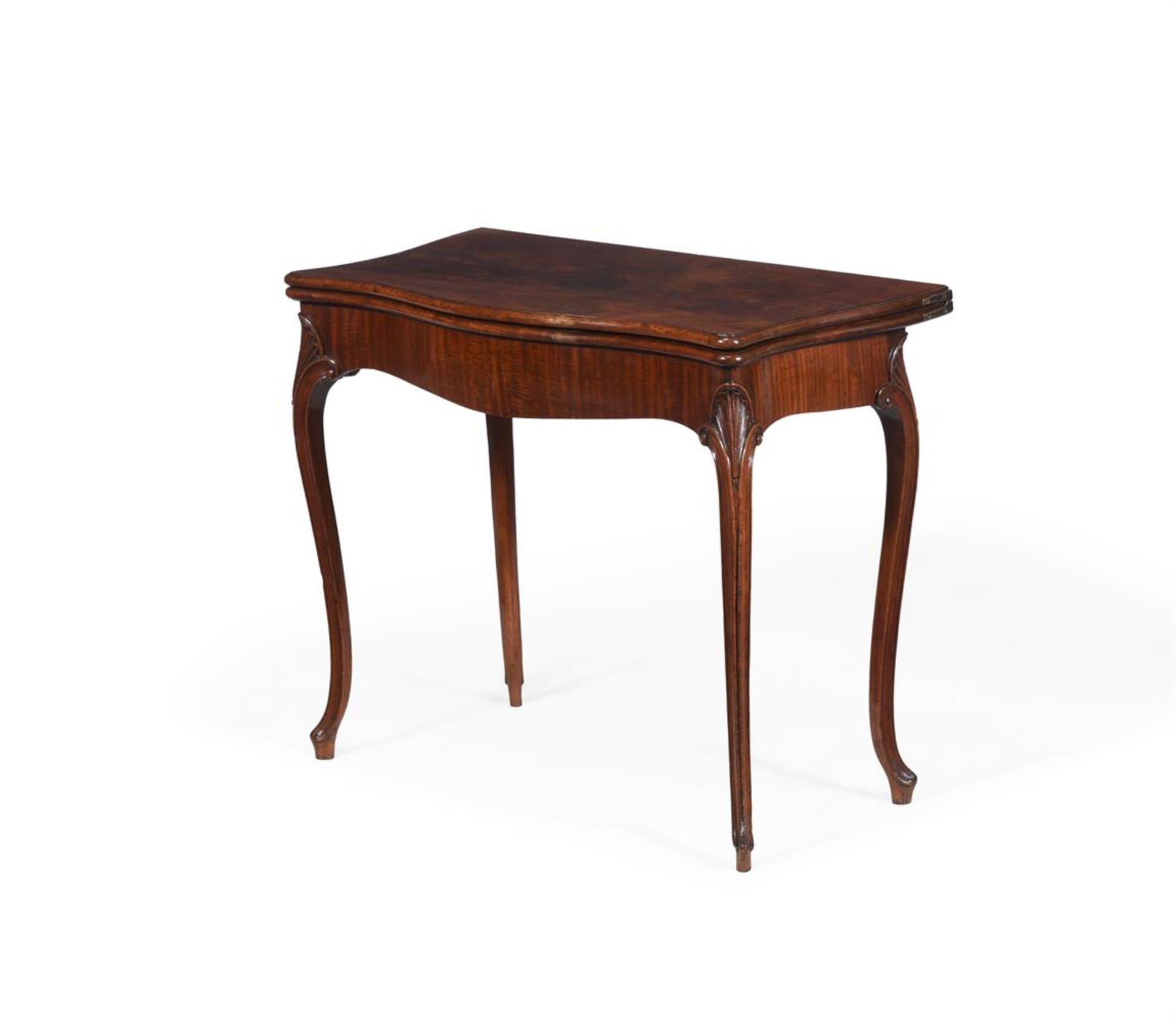 A CLOSELY MATCHED PAIR OF GEORGE III MAHOGANY AND INLAID TEA TABLES, CIRCA 1780 - Image 2 of 6