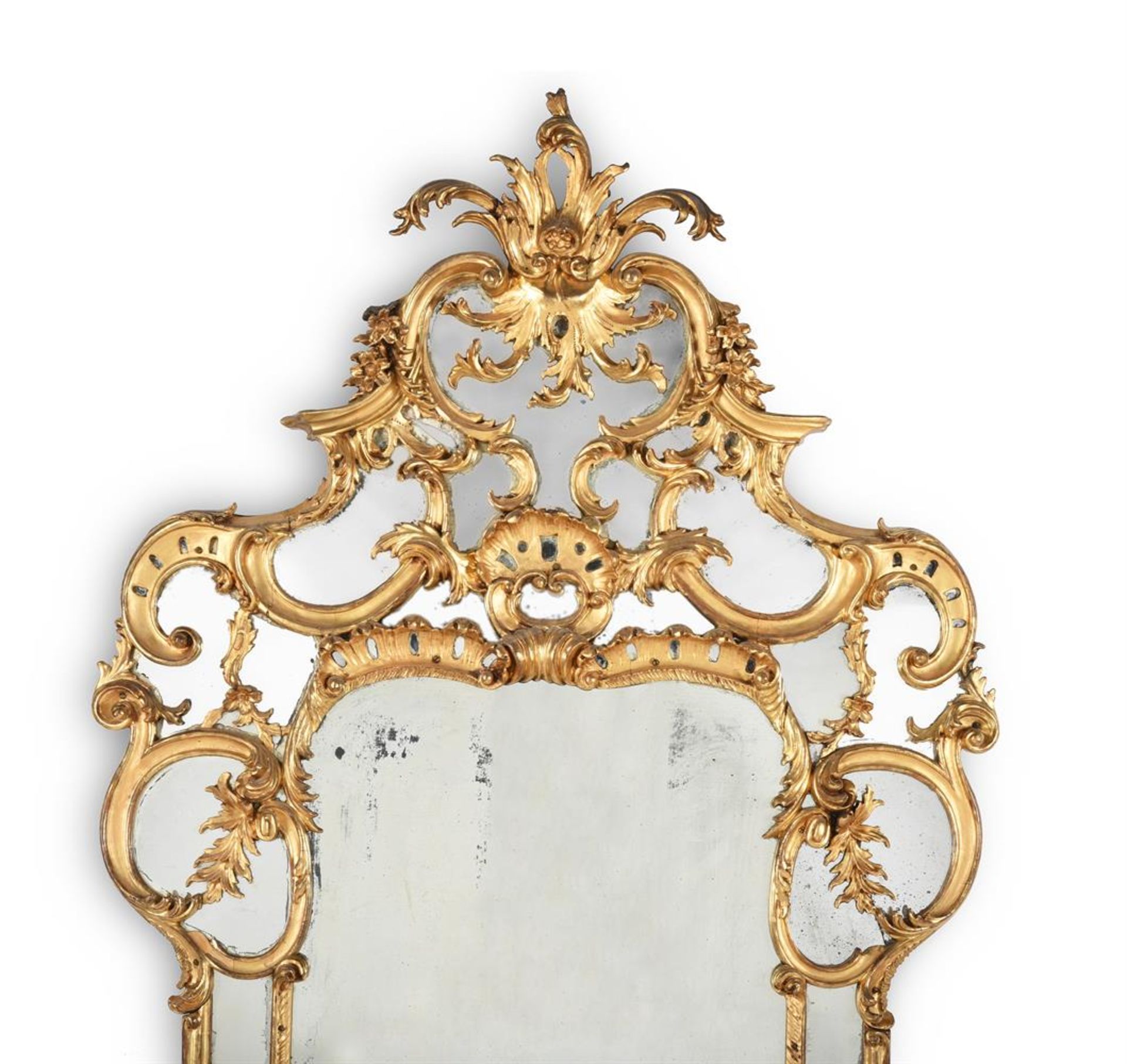 A LARGE NORTH ITALIAN CARVED GILTWOOD MIRROR, 19TH CENTURY - Bild 3 aus 5